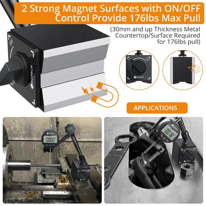 Neoteck Digitale Messuhr Set 0-25.4mm Magnetfuss Zentralklemmung