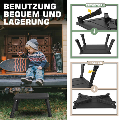 XARILK Aluminium Trittstufe, 3-stufig höhenverstellbar, klappbar