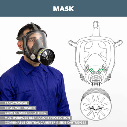 RHINO RH-7011B Vollgesichtsmaske wiederverwendbar ABEK2P3R