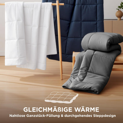 Bedsure Bettdecke 155x220 cm Ganzjahresdecke Steppdecke Blau