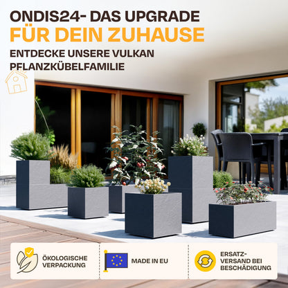 Ondis24 Vulkan Pflanzkübel 100 cm mit Wasserspeicher anthrazit