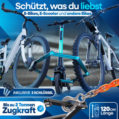 NEXTCOVER FoldOne Fahrrad Sicherheits-Faltschloss SteelSecure – 120cm