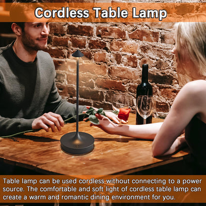 Leomix LED Tischleuchte kabellos, Akku 4000 mAh, Touch dimmbar, IP54