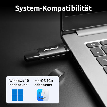 Intenso Flex Line USB-Stick 256 GB, USB-C & USB-A, Schwarz