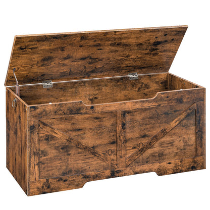 HOOBRO Sitzbank mit Stauraum Truhenbank EBF772CW01 Dunkelbraun: Dunkelbraune, rechteckige Truhenbank zum Sitzen & Verstauen.