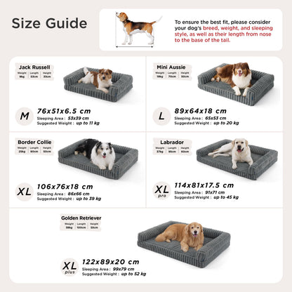 BEDSURE orthopädisches Hundebett für grosse Hunde, Creme, 89 x 64 cm