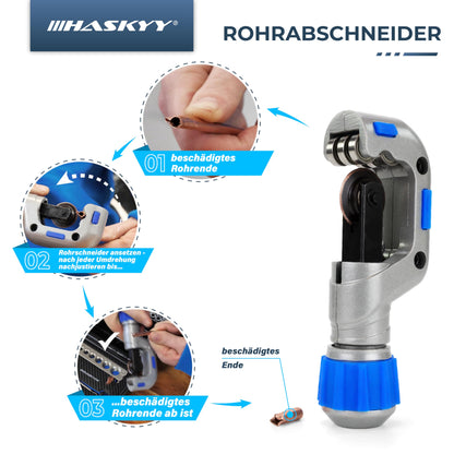 HASKYY Bördelwerkzeug Taumelbördelgerät 5-19mm – inkl. Rohrabschneider