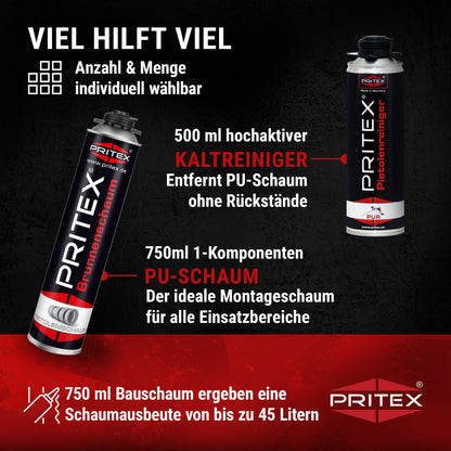 PRITEX Brunnenschaum Set 6x 750ml inkl. Pistole & Reiniger