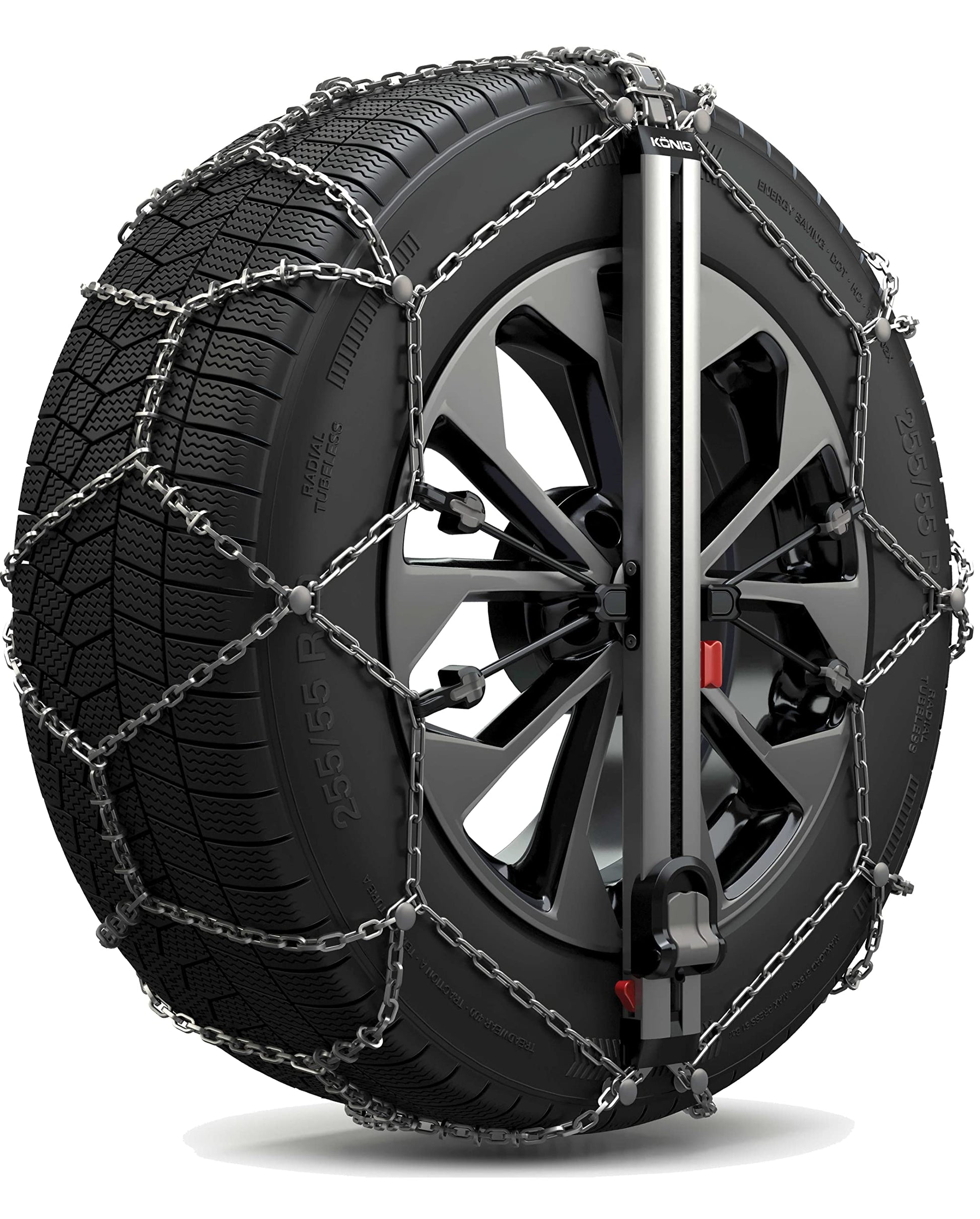 KÖNIG Easy-FIT Schneeketten: Robuste Metall-Schneeketten für SUV-Reifen 225. Zur schnellen Montage, sichert Traktion auf Schnee/Eis.