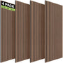 TONOR Akustikpaneele Holz 4er-Set, Wandpaneele 120x60 cm, Walnuss – Lamellenpaneele aus Holz zur Wandmontage