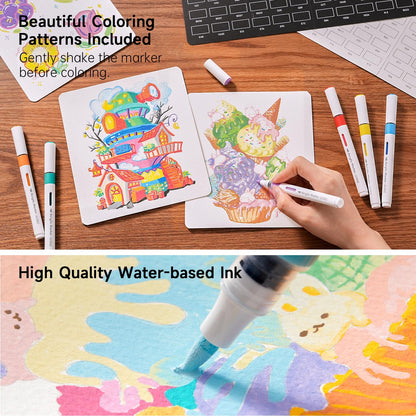 Shuttle Art Acrylstifte Set, 60 Farben, wasserfest, Pinselspitze