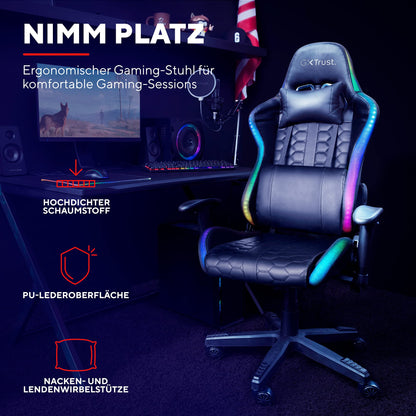 Trust Gaming GXT 716 Rizza Gaming Stuhl RGB LED Schwarz