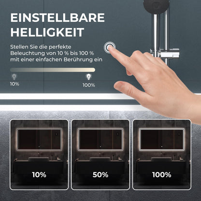 BR Bringer LED Badezimmerspiegel 120x60 cm – Dimmbar, Anti-Beschlag