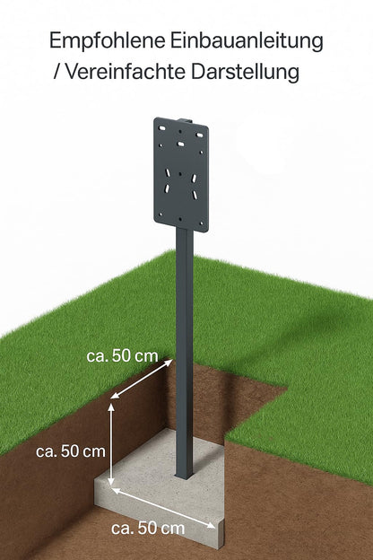 **Freistehende Halterung für Schlauchbox & Schlauchtrommel**