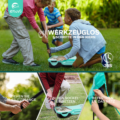 Enovi EasyGo Federball Set – 4 Schläger, Netz und Tragetasche
