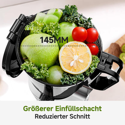 AMZCHEF Automatischer Slow Juicer 145mm Öffnung - Silber