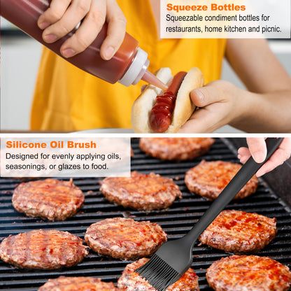 Grilljoy Plancha Grillbesteck Set 28-teilig mit Burgerpresse