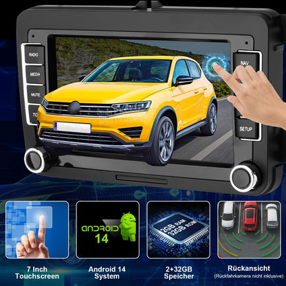 Lehwey 2DIN Autoradio Android 14 DAB+ Carplay 7 Zoll Display