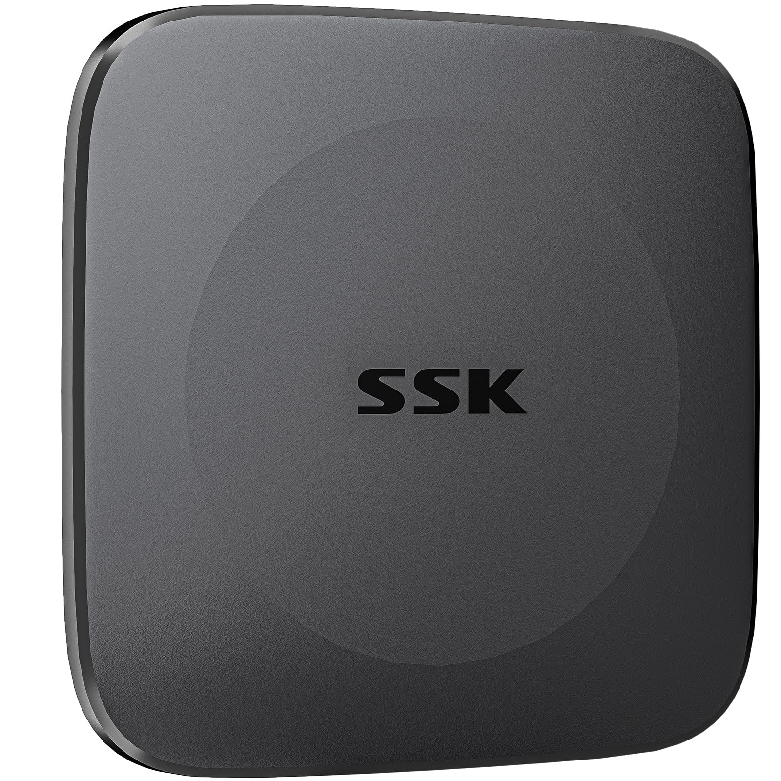 SSK Portable SSD Externe Solid State Drive 1TB – USB 3.2 Gen2. Schwarzes, rechteckiges Gehäuse. Für schnelle externe Datenspeicherung und -übertragung.
