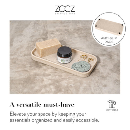 ZCCZ Badezimmer Set 6-teilig – Organizer in Marmor-Optik, Sandfarben