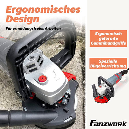 FANZWORK Betonschleifer Sanierungsfräse Set - 1500W 125mm