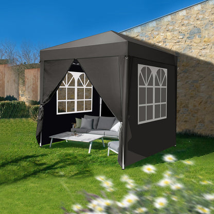 LEADZM Faltpavillon 2x2 m, Pop-up, wasserdicht, 4 Seitenteile