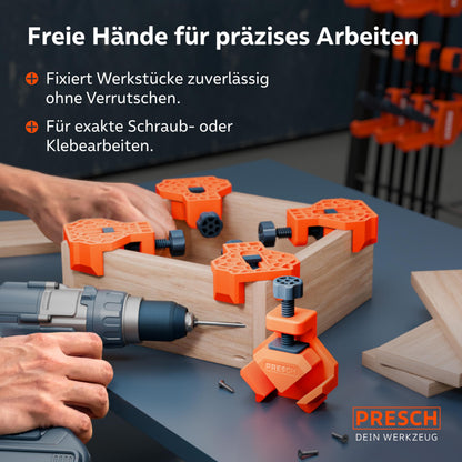 PRESCH Winkelspanner 8 Stk. Eckspanner 25 kg Spannkraft bis 26 mm