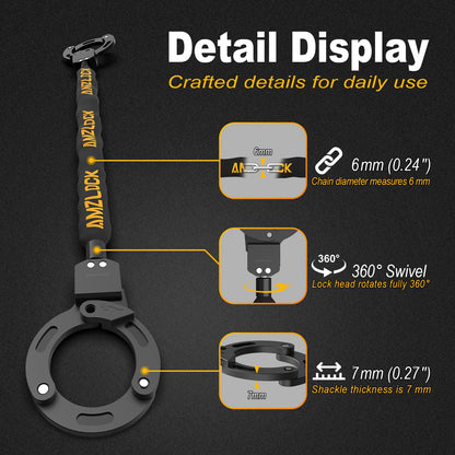 AMZLOCK Handschellenschloss AMZ009, 90 cm Kettenschloss für E-Scooter