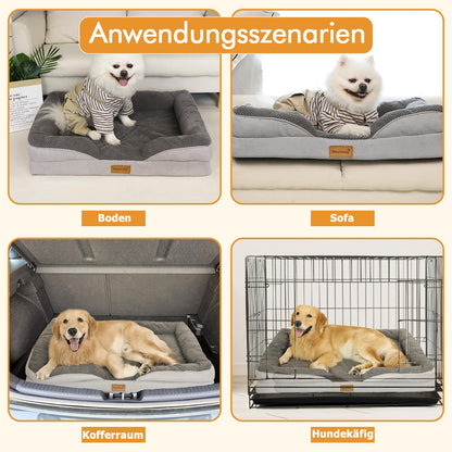 Nepfaivy Orthopädisches Hundebett für grosse Hunde 111x80x17cm