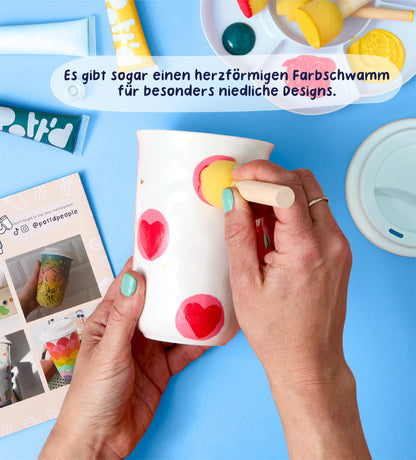 Pott'd Paintables DIY Keramik-Bemalen-Set mit 2 Reisebechern