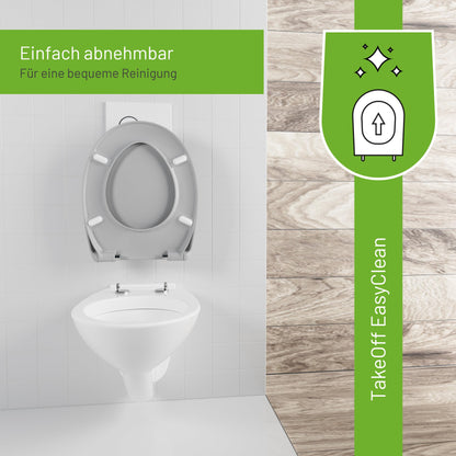 LUVETT C770 ovaler WC-Sitz Absenkautomatik - Manhattan Grau