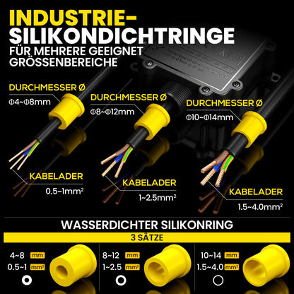 PEBA Abzweigdose IP68 wasserdicht, 3-Wege Kabelverbinder für Erdkabel