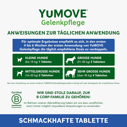 YuMOVE Gelenktabletten Hund Grünlippmuschel – für ältere Hunde 240 Stk.