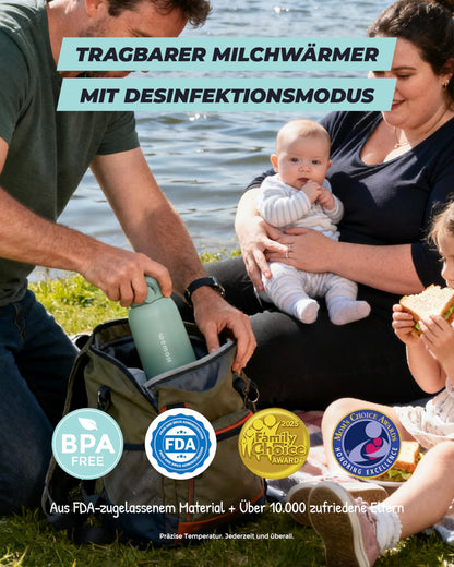 Wemoh Tragbarer Flaschenwärmer Baby mit Selbstreinigung, 450 ml