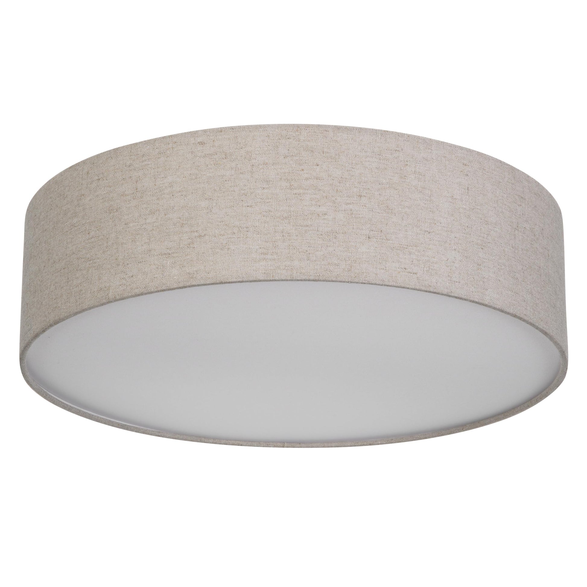REV LED Deckenleuchte rund 40 cm mit Stoffschirm in Taupe, 2x E27, runder Leinen-Lampenschirm