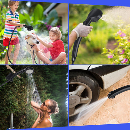 Spopal Campingdusche mit Pumpe, 6000 mAh Akku, Temperaturanzeige