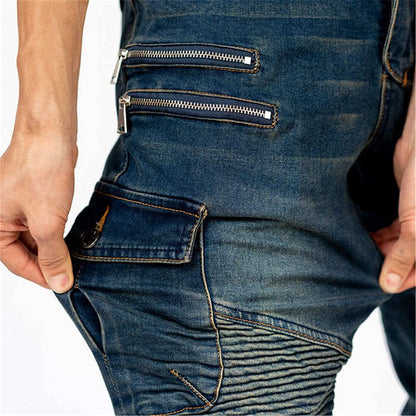 oFzimTo Motorradjeans Herren Stretch-Jeans mit Protektoren