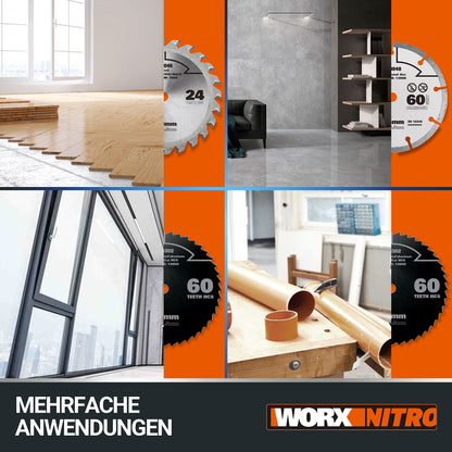 WORX Nitro WX531.9 Akku Kreissäge 20V – Ohne Akku