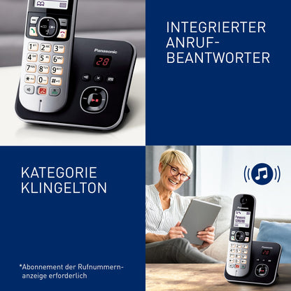 Panasonic KX-TG6864GB Schnurlostelefon 4 Mobilteile AB - Schwarz-Silber
