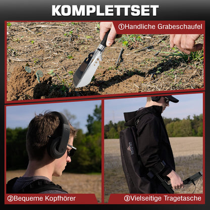 DR.ÖTEK Metalldetektor Profi Set 6 Modi Wasserdicht - Rot