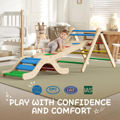 Montessori Klettergerüst 7-in-1 Indoor Spielset - Bunt