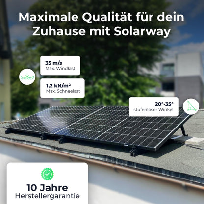 Solarway Balkonkraftwerk Halterung für 2 Solarmodule, 20-35°, schwarz