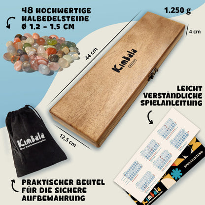 Spielario Kimbala Steinchenspiel aus Holz – Kalaha für 2 Spieler