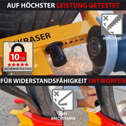 KRASER WA820 Radkralle, Parkkralle mit Anti-Bohrschloss, universal