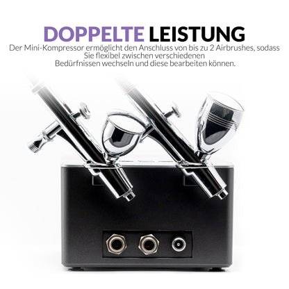 Gaahleri Airbrush-Set Ambition GTS-06 mit Serenair Mini-Kompressor