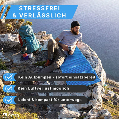 Alpteq SchlafPlatz Isomatte faltbar, IXPE-Schaumstoffmatte, blau