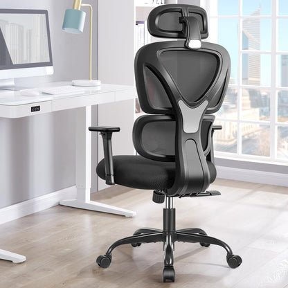 KERDOM Ergonomischer Schreibtischstuhl Bürostuhl – Schwarz: Optimiert für langes, komfortables Sitzen im Büro oder Homeoffice.