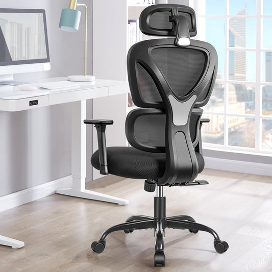 KERDOM Ergonomischer Schreibtischstuhl Bürostuhl – Schwarz: Optimiert für langes, komfortables Sitzen im Büro oder Homeoffice.
