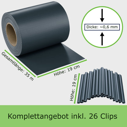 workingHOUSE PVC Sichtschutzstreifen 4er-Set 140 m Anthrazit RAL 7016