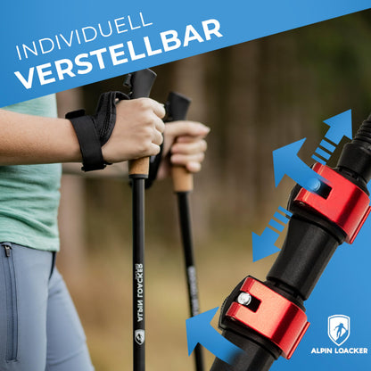 ALPIN LOACKER Nordic Walking Stöcke, Alu, verstellbar 105–135 cm